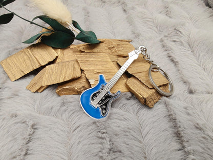 Schlüsselanhänger personalisiert Gitarre mit Gravur 70x26x1,6mm Geschenk