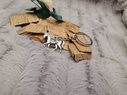 Schlüsselanhänger personalisiert Pferd Pony Metall mit individueller Gravur Geschenk