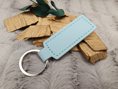 Schlüsselanhänger personalisiert rechteckig Kunstleder mit Gravur 63x26x3,3mm Geschenk