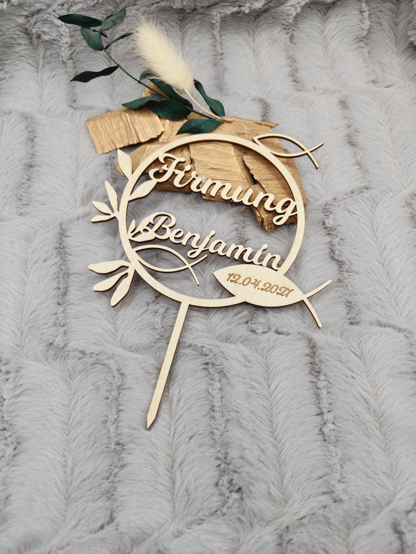 Caketopper Konfirmation, Kommunion oder Firmung personalisiert aus Holz  mit Namen Cake Topper