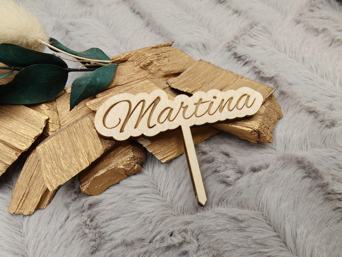 Caketopper personalisiert mit Namen für Cupcakes Muffins Minitörtchen Cake Topper Holz