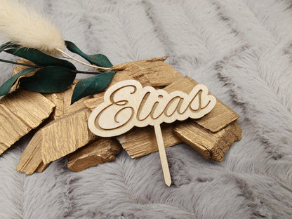 Caketopper personalisiert mit Namen für Cupcakes Muffins Minitörtchen Cake Topper Holz