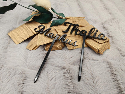 Caketopper Acryl personalisiert mit Namen für Cupcakes Muffins Minitörtchen Cake Topper konturgeschnitten