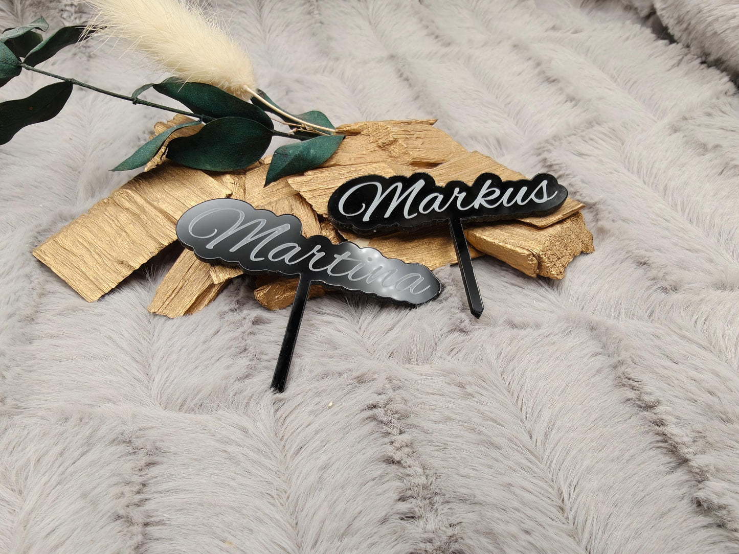 Caketopper Acryl personalisiert mit Namen für Cupcakes Muffins Minitörtchen Cake Topper