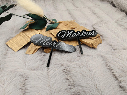 Caketopper Acryl personalisiert mit Namen für Cupcakes Muffins Minitörtchen Cake Topper