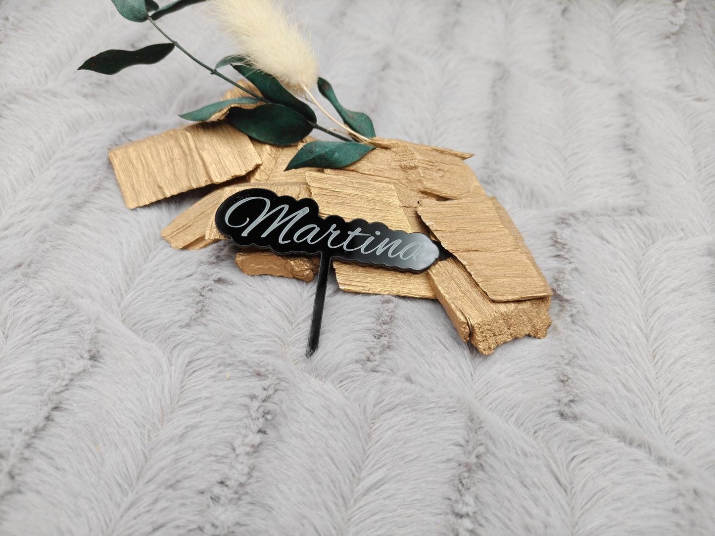 Caketopper Acryl personalisiert mit Namen für Cupcakes Muffins Minitörtchen Cake Topper