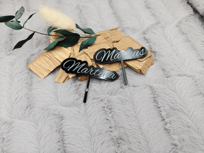 Caketopper Acryl personalisiert mit Namen für Cupcakes Muffins Minitörtchen Cake Topper