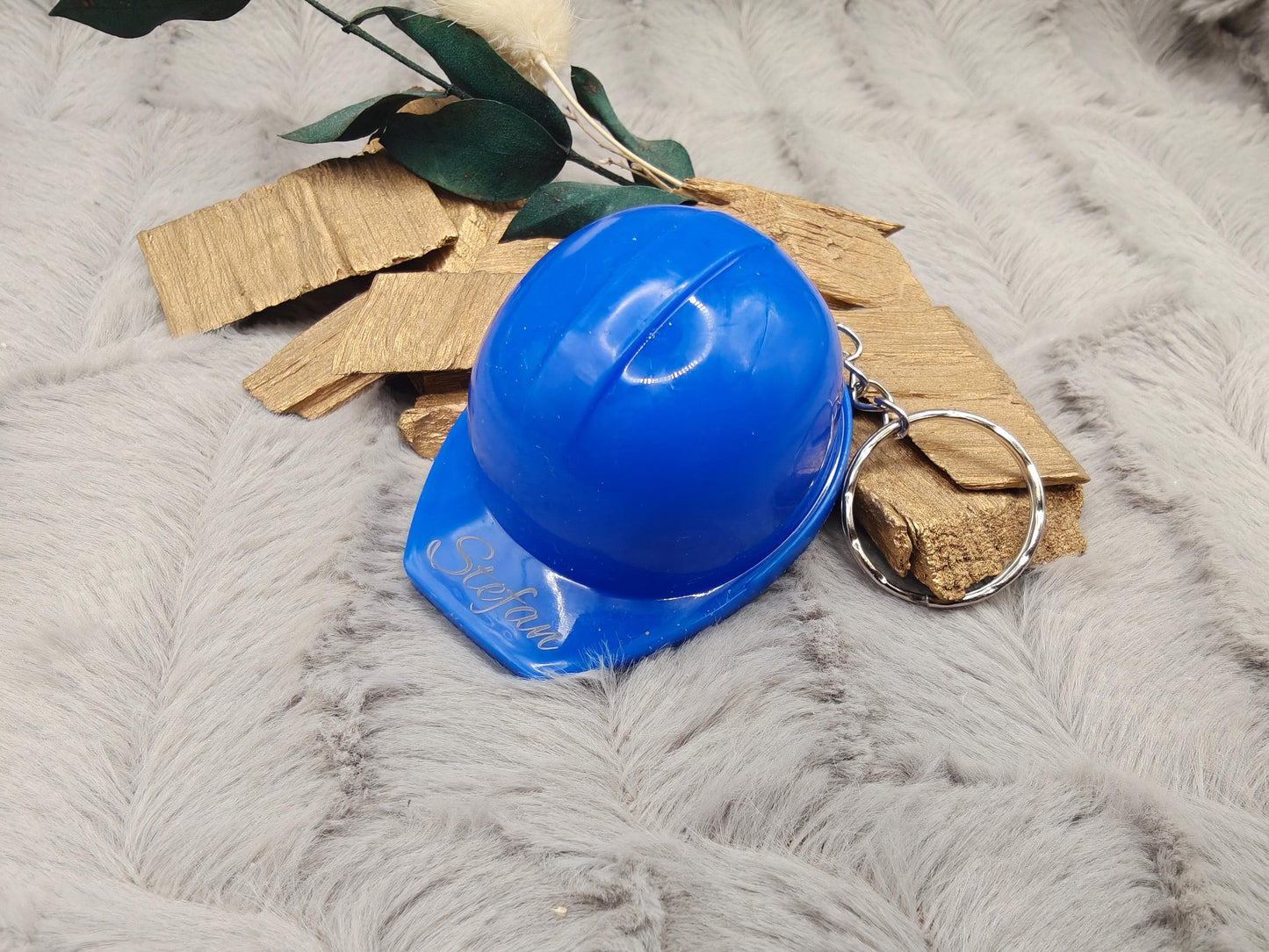 Schlüsselanhänger Schutzhelm mit Flaschenöffner mit individueller Gravur 4 Farben verfügbar personalisiert Geschenk