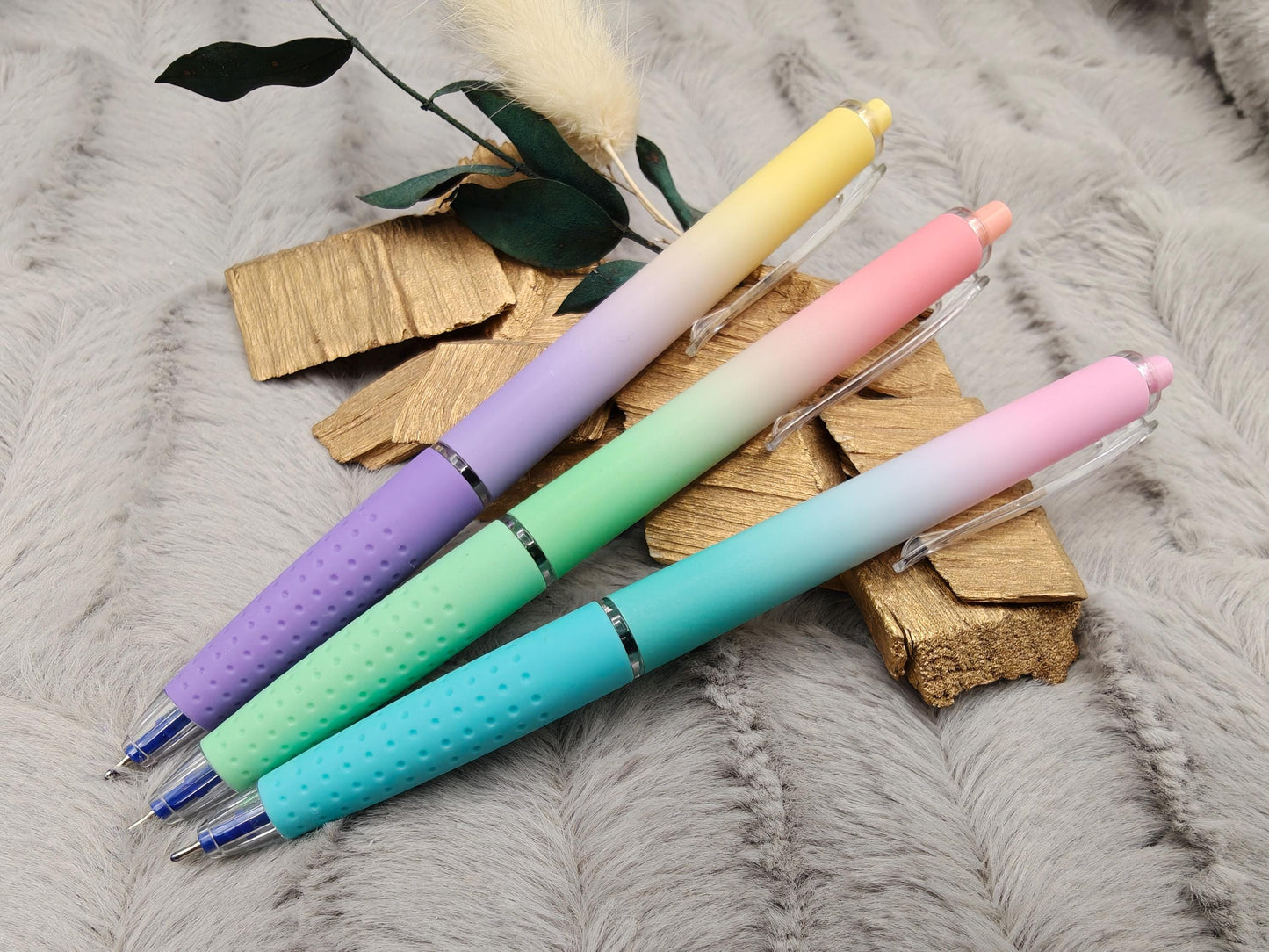 Gelschreiber personalisiert zarter Farbverlauf gummierter Griff mit Gravur Kuli Stift Gastgeschenk Geschenk