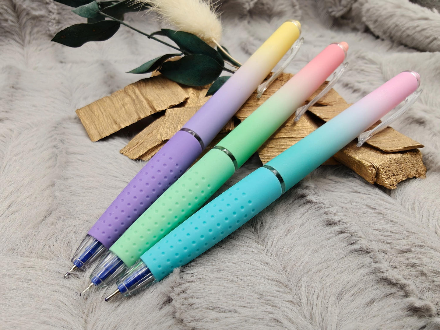 Gelschreiber personalisiert zarter Farbverlauf gummierter Griff mit Gravur Kuli Stift Gastgeschenk Geschenk
