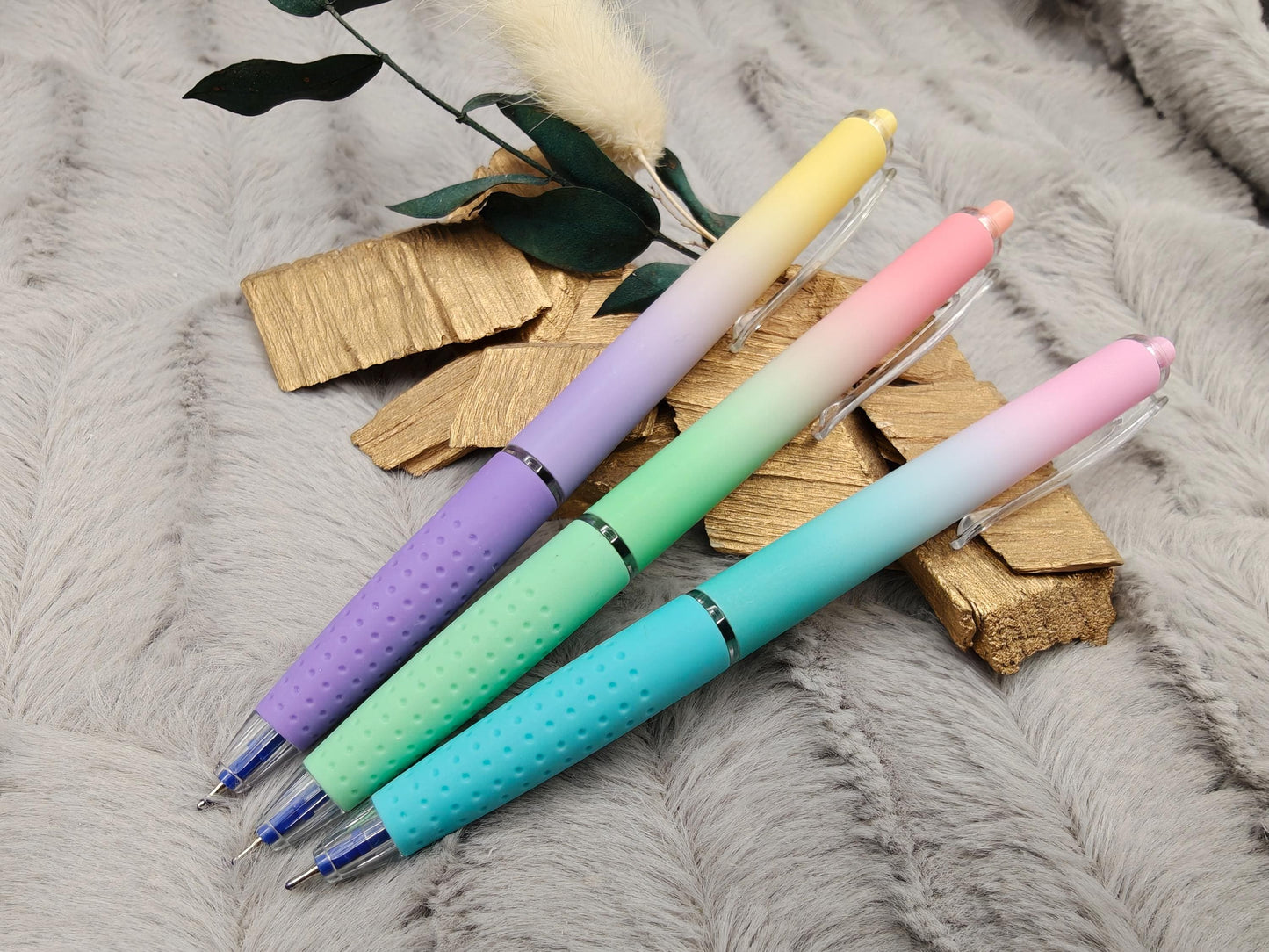 Gelschreiber personalisiert zarter Farbverlauf gummierter Griff mit Gravur Kuli Stift Gastgeschenk Geschenk