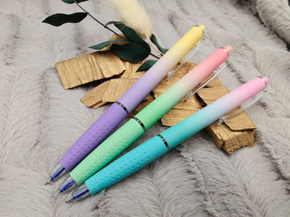 Gelschreiber personalisiert zarter Farbverlauf gummierter Griff mit Gravur Kuli Stift Gastgeschenk Geschenk