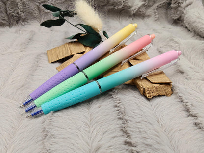 Gelschreiber personalisiert zarter Farbverlauf gummierter Griff mit Gravur Kuli Stift Gastgeschenk Geschenk