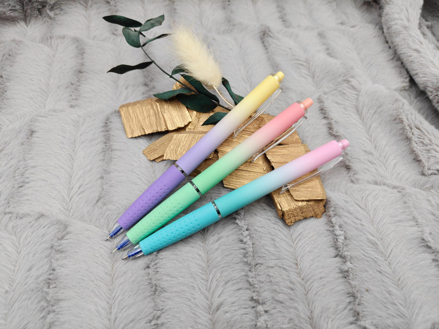 Gelschreiber personalisiert zarter Farbverlauf gummierter Griff mit Gravur Kuli Stift Gastgeschenk Geschenk