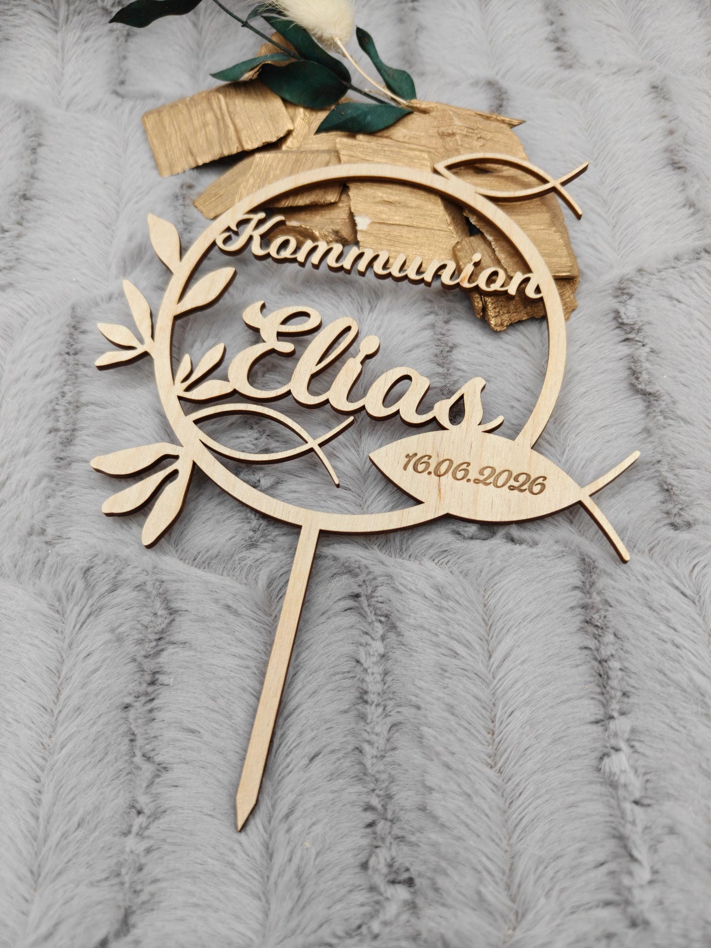 Caketopper Konfirmation, Kommunion oder Firmung personalisiert aus Holz  mit Namen Cake Topper
