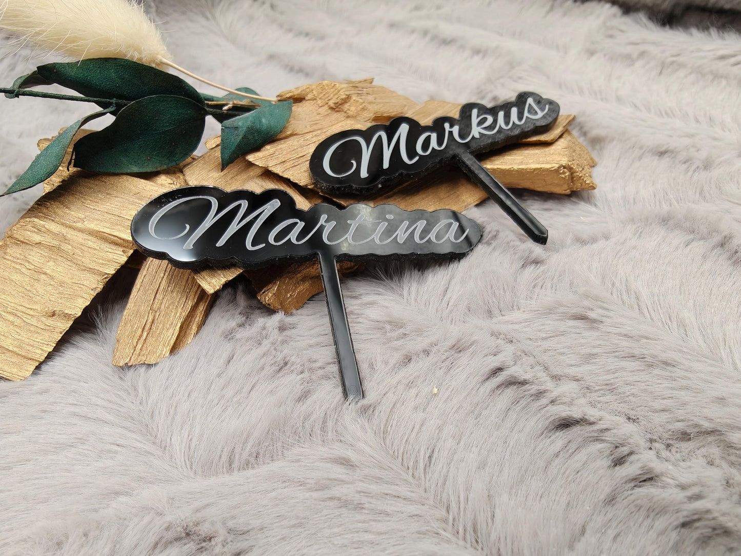 Caketopper Acryl personalisiert mit Namen für Cupcakes Muffins Minitörtchen Cake Topper
