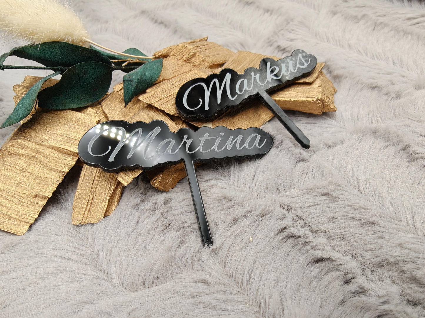 Caketopper Acryl personalisiert mit Namen für Cupcakes Muffins Minitörtchen Cake Topper