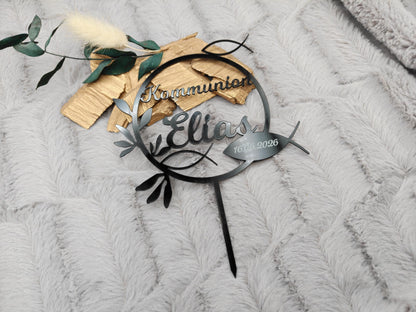 Cake Topper Kommunion Konfirmation Firmung personalisiert mit Name | Tortendeko | Acryl | Fisch |  Geschenk | Tortenstecker
