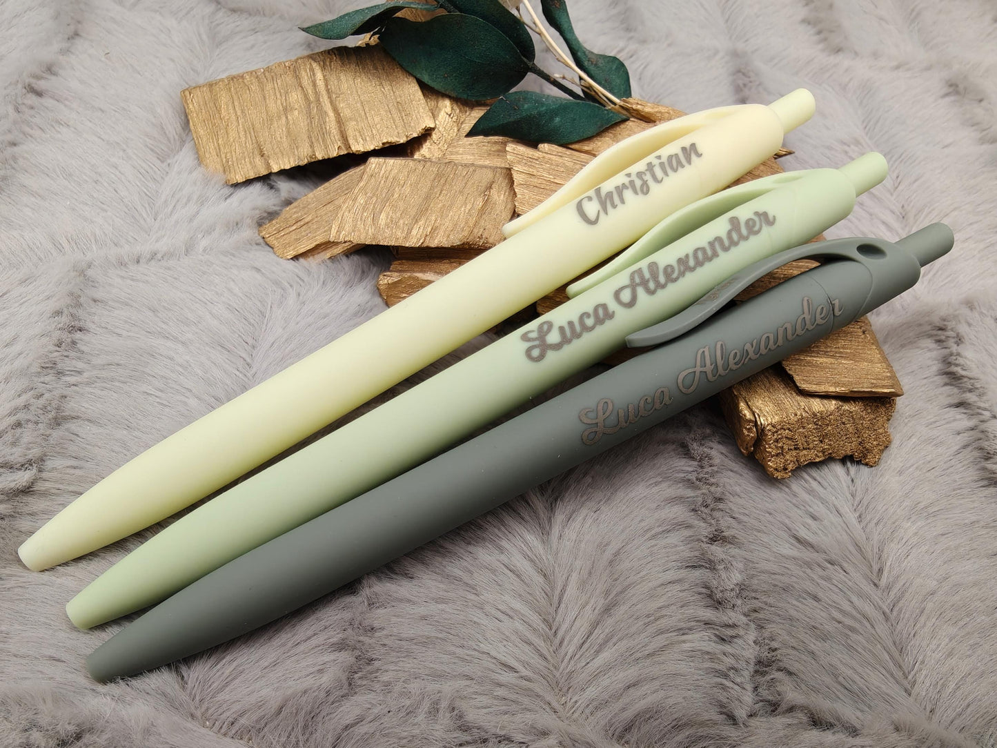 Gelschreiber personalisiert 12 erdige Farben samtige Oberfläche mit Gravur Kuli Stift Gastgeschenk Geschenk Kugelschreiber