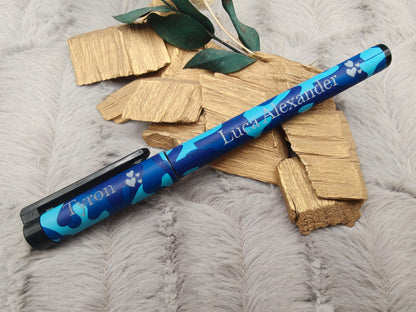 Gelschreiber personalisiert Camouflage Muster mit Gravur Kuli abnehmbare Kappe Stift Gastgeschenk Geschenk Kugelschreiber