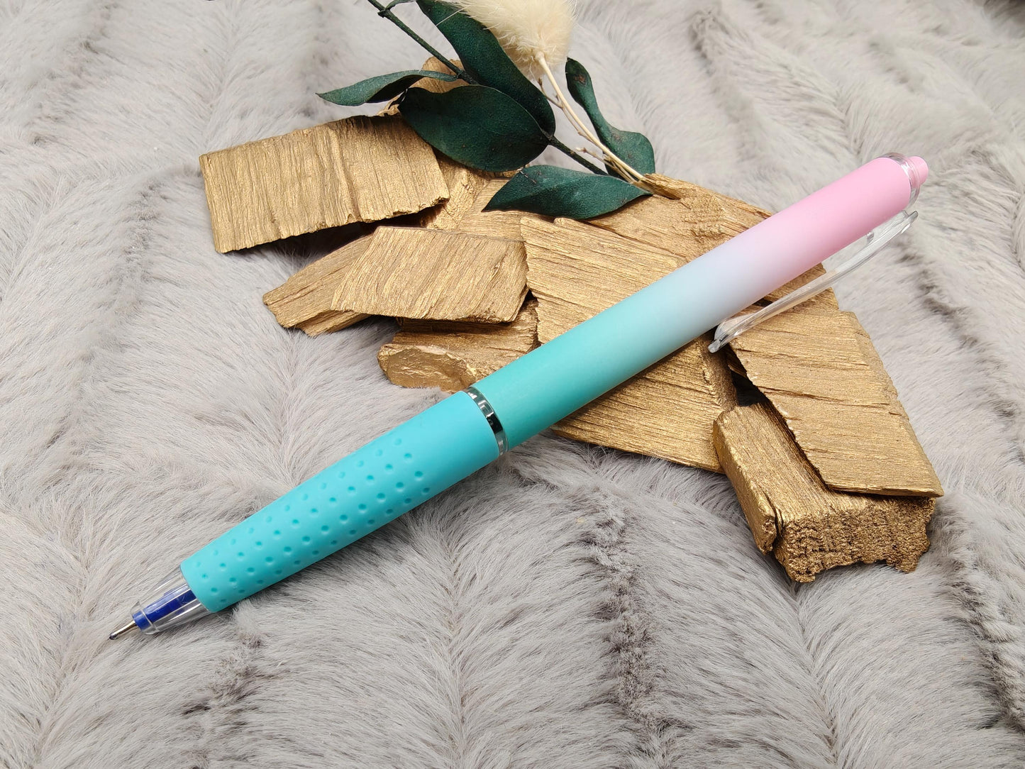 Gelschreiber personalisiert zarter Farbverlauf gummierter Griff mit Gravur Kuli Stift Gastgeschenk Geschenk