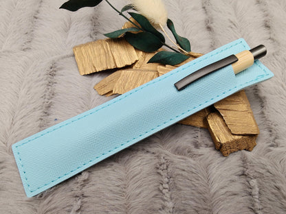 Kugelschreiber personalisiert aus Bambus mit PU Kunstleder-Etui mit Gravur gunmetal Kuli Stift Holz Gastgeschenk Geschenk Gift