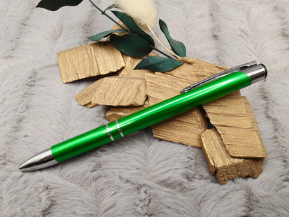 Personalisierter Kugelschreiber Aluminium 13 Farben mit Gravur | Kuli mit Name | Hochwertiger Stift schwarz schreibend | Geschenk Kollegen