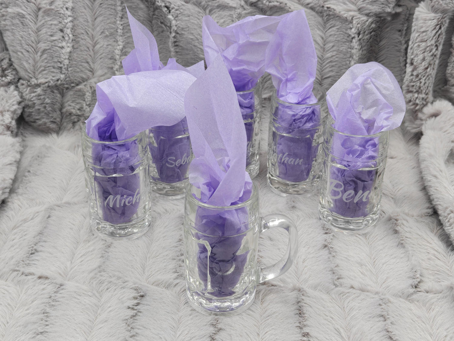 Schnapsglas Mini personalisiert Maßkrug Bierkrug Glas JGA Hochzeit Party Gag 40ml mit individueller Gravur