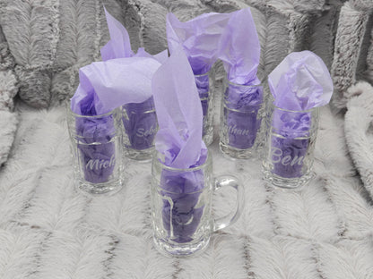Schnapsglas Mini personalisiert Maßkrug Bierkrug Glas JGA Hochzeit Party Gag 40ml mit individueller Gravur