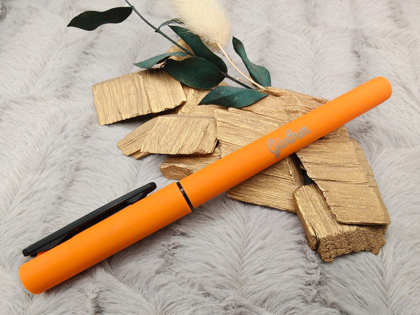 Gelschreiber personalisiert 8 verschiedene Farben gummierter Griff mit Gravur Kuli Stift Gastgeschenk Geschenk Kugelschreiber
