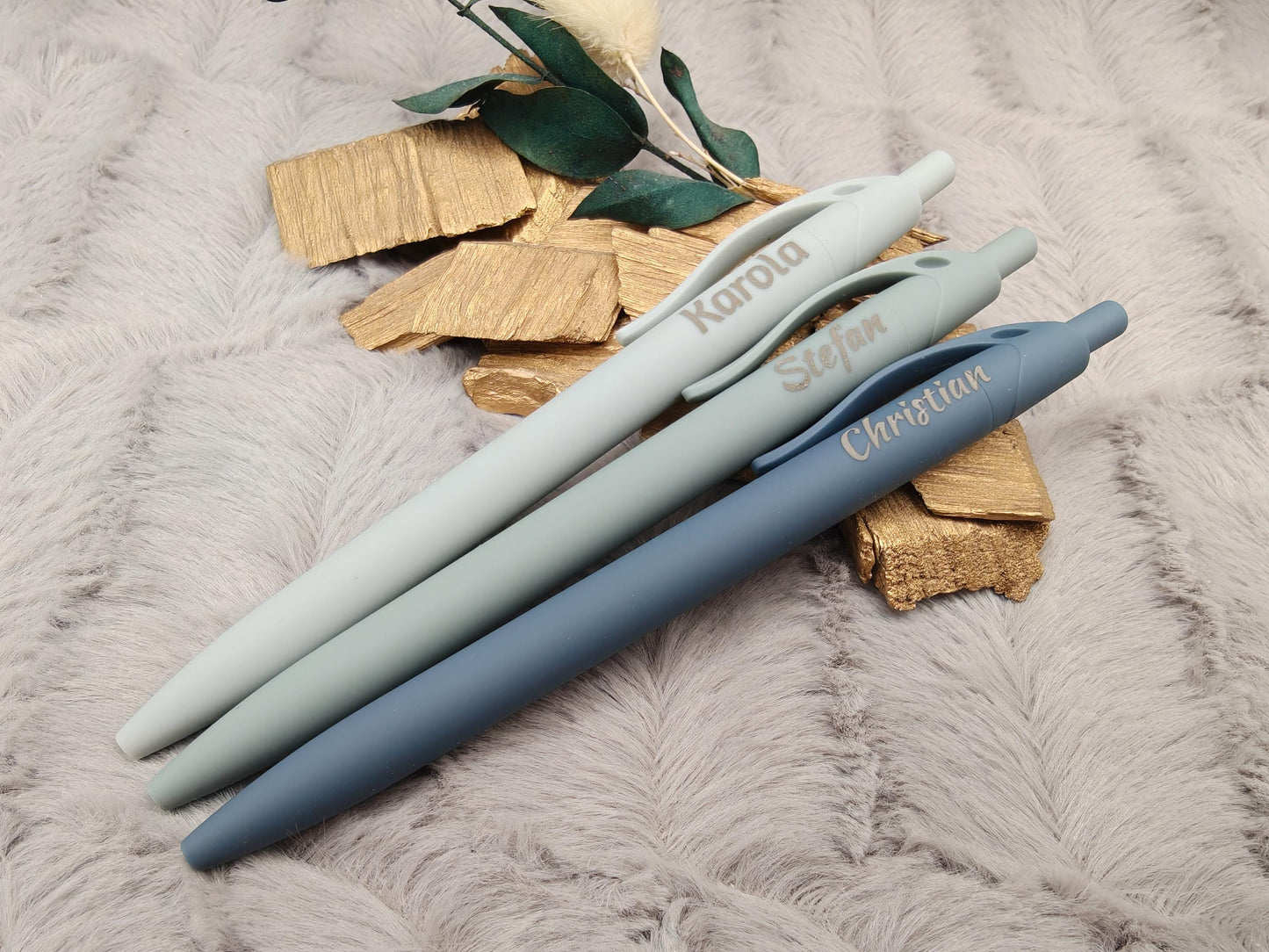 Gelschreiber personalisiert 12 erdige Farben samtige Oberfläche mit Gravur Kuli Stift Gastgeschenk Geschenk Kugelschreiber