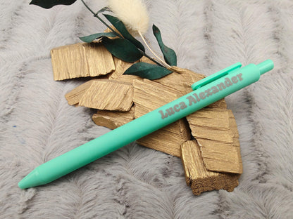 Gelschreiber personalisiert 10 Farben samtige Oberfläche mit Gravur Kuli Stift Gastgeschenk Geschenk Kugelschreiber