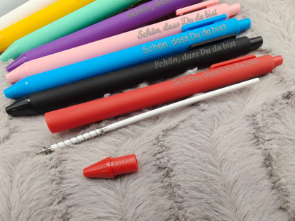 Gelschreiber personalisiert 10 Farben samtige Oberfläche mit Gravur Kuli Stift Gastgeschenk Geschenk Kugelschreiber