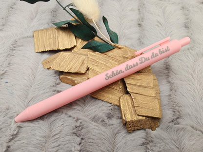 Gelschreiber personalisiert 10 Farben samtige Oberfläche mit Gravur Kuli Stift Gastgeschenk Geschenk Kugelschreiber