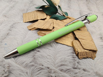 Kugelschreiber personalisiert mit Touchpen 3 Farben aus Aluminium mit Gravur Kuli Stift Holz Gastgeschenk Geschenk